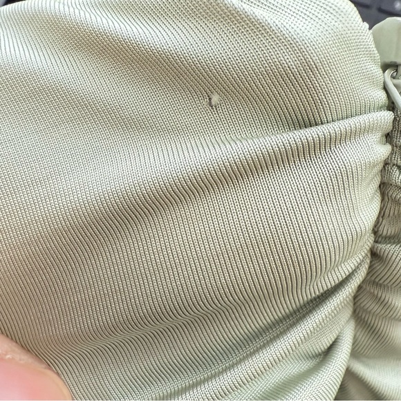 Aritzia‎ Socialista Green sleeveless Tube Top dress ruched Jersey Knit xs - Picture 3 of 15